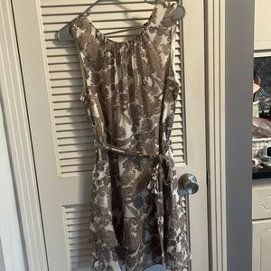 Brown paisley dress—knee length